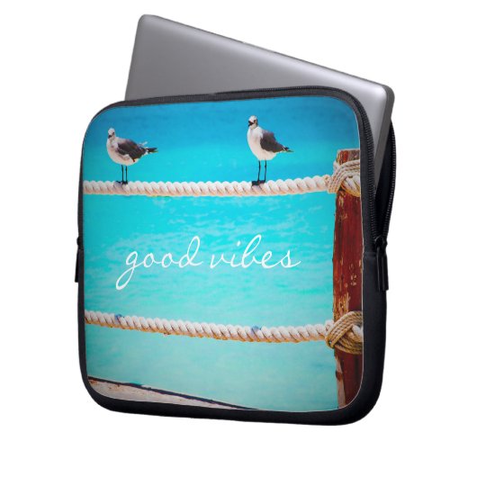 Seagull Vögel Türkisblaue Ozeane Foto Good Vibes Laptopschutzhülle (Vorderseite Links)