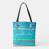 Seagull Vögel Türkisblaue Ozeane Foto Good Vibes Tasche (Rückseite)