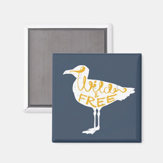 Seagull | Wild und frei Magnet (Vorderseite/Rückseite)