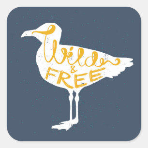 Seagull Wild und frei Quadratischer Aufkleber