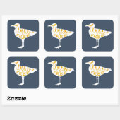 Seagull | Wild und frei Quadratischer Aufkleber (Blatt)