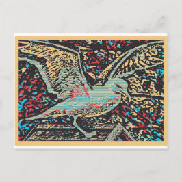 Seagull Woodcut Postkarte