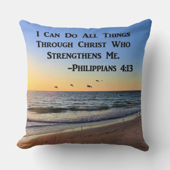 SEAGULLE FLYING PHILIPPIANS 4:13 PILLOW KISSEN (Vorderseite)