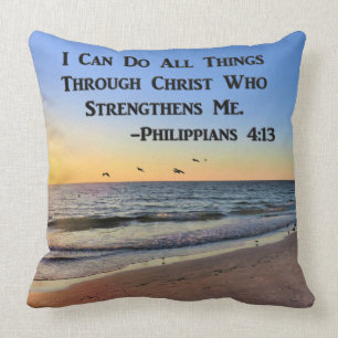 SEAGULLE FLYING PHILIPPIANS 4:13 PILLOW KISSEN
