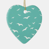 Seagulls, Aquamarin blau und weiß geerbt Keramik Ornament (Rechts)