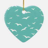 Seagulls, Aquamarin blau und weiß geerbt Keramik Ornament (Hinten)