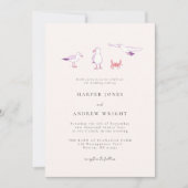 Seagulls Beach Hochzeit Einladung (Vorderseite)