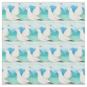 Seagulls Beach Ocean Naturei Stoff