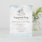 Seagulls Beach Verlobung Einladung (Stehend Vorderseite)