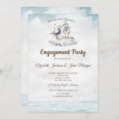 Seagulls Beach Verlobung Einladung (Vorne/Hinten)