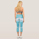 Seagulls Flying Sky Ocean Sea Theme Capri Leggings (Rückseite)