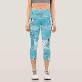 Seagulls Flying Sky Ocean Sea Theme Capri Leggings (Vorderseite)