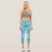 Seagulls Flying Sky Ocean Sea Theme Capri Leggings (Vorderseite)