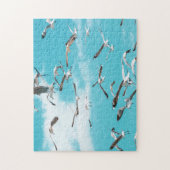 Seagulls Flying Sky Ocean Sea Theme Puzzle (Vertikal)