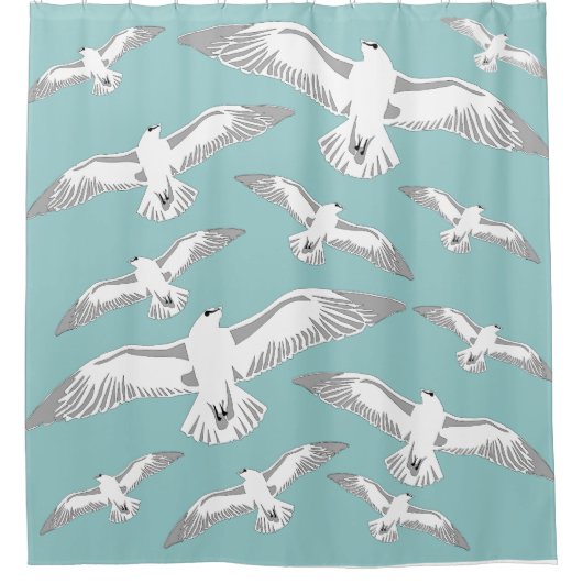 Seagulls Galore Duschvorhang (Vorderseite)