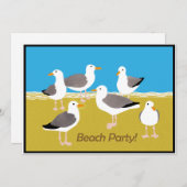 Seagulls-Gang im Beach-Party Einladung (Vorne/Hinten)