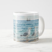 Seagulls im Meer Jumbo-Tasse (Vorderseite Rechts)
