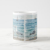 Seagulls im Meer Jumbo-Tasse (Vorderseite)