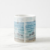 Seagulls im Meer Kaffeetasse (Mittel)
