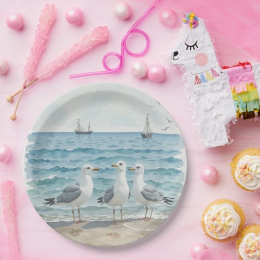 Seagulls im Meer Pappteller (Party)