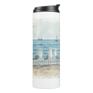 Seagulls im Meer Thermosbecher