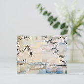 SeaGulls in Flight" Papier von Willowcatdesigns Postkarte (Stehend Vorderseite)