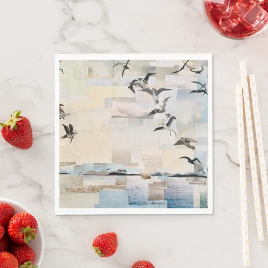 SeaGulls in Flight" Papier von Willowcatdesigns Serviette (Beispiel)