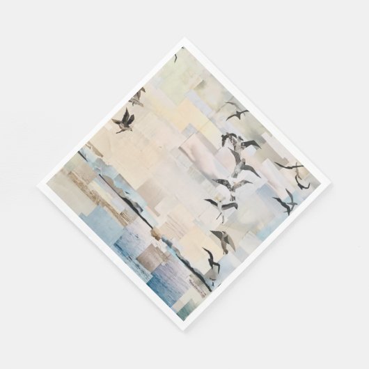 SeaGulls in Flight" Papier von Willowcatdesigns Serviette (Ecke)