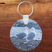 Seagulls Küssen auf dem Beach Foto Schlüsselanhänger (Vorderseite)