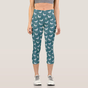 Seagulls Nautic Bird Capri Leggings