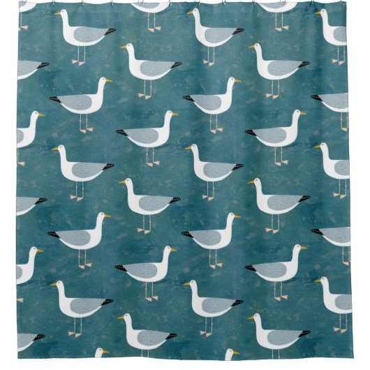 Seagulls Nautical Duschvorhang (Vorderseite)