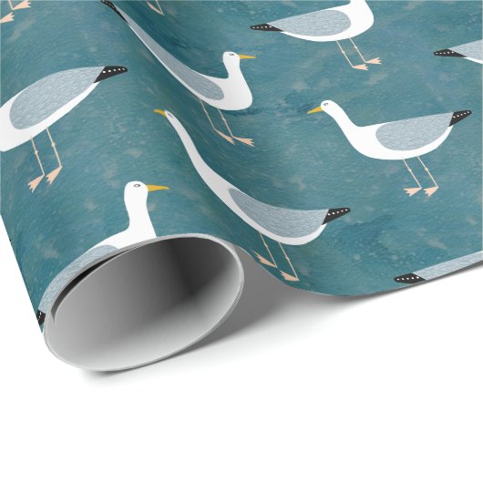 Seagulls Nautical Geschenkpapier (Rolleneckpunkt)