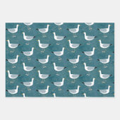 Seagulls Nautical Geschenkpapier Set (Vorderseite)