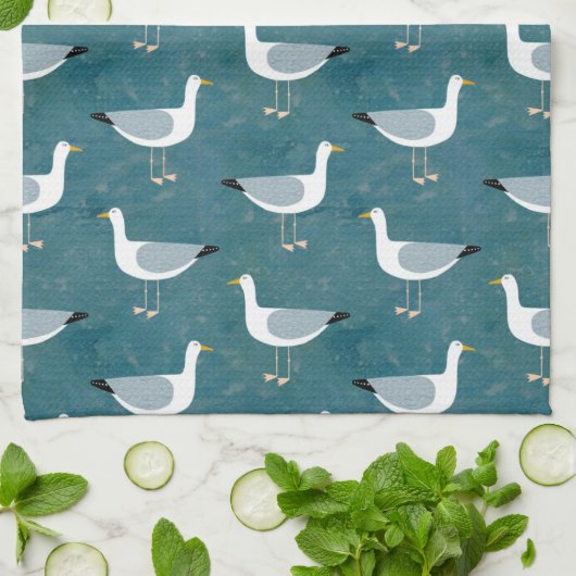 Seagulls Nautical Geschirrtuch (Gefaltet)