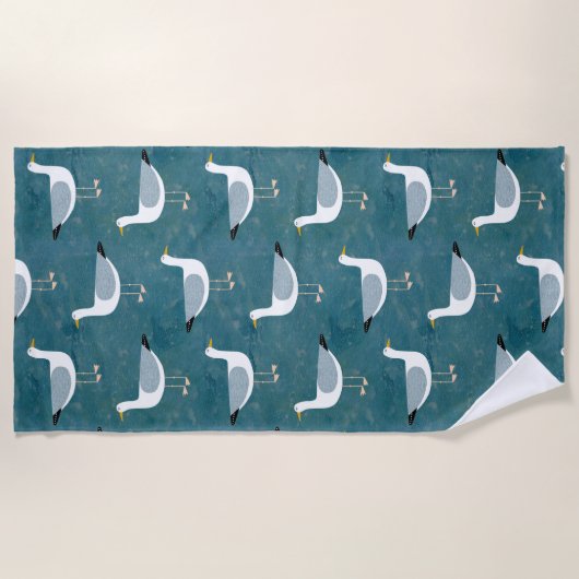 Seagulls Nautical Strandtuch (Vorderseite)