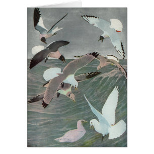 Seagulls Over Ocean Waves von Louis Agassiz Futes