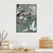 Seagulls Over Ocean Waves von Louis Agassiz Futes Poster (Küche)