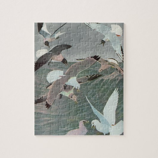 Seagulls Over Ocean Waves von Louis Agassiz Futes Puzzle (Vertikal)