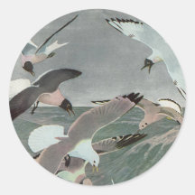 Seagulls Over Ocean Waves von Louis Agassiz Futes