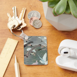 Seagulls Over Ocean Waves von Louis Agassiz Futes Schlüsselanhänger