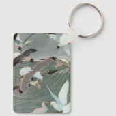 Seagulls Over Ocean Waves von Louis Agassiz Futes Schlüsselanhänger (Rückseite)