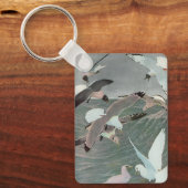 Seagulls Over Ocean Waves von Louis Agassiz Futes Schlüsselanhänger (Vorderseite)