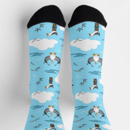 Seagulls Sea Birds Seaside Beach Theme Socken