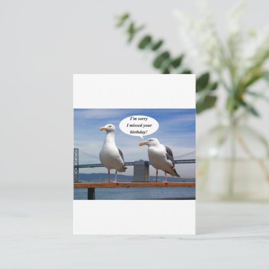 Seagulls sprechen postkarte (Stehend Vorderseite)