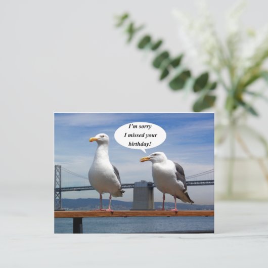Seagulls sprechen postkarte (Stehend Vorderseite)