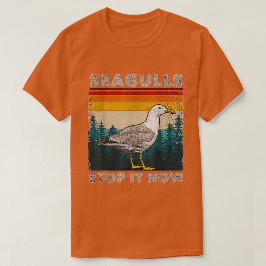 Seagulls stoppen es jetzt Bird Lover 80er Retro Fu T-Shirt (Design vorne)