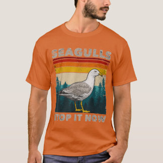 Seagulls stoppen es jetzt Bird Lover 80er Retro Fu T-Shirt