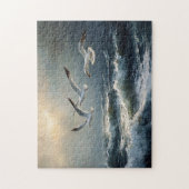 Seagulls Stormy Ocean Fine Art Puzzle (Vertikal)