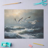 Seagulls Stormy Ocean Fine Art Seidenpapier (Basteln)