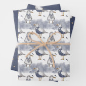 Seaguls und Starfish Gold Stars nautisch Geschenkpapier Set (Beispiel)
